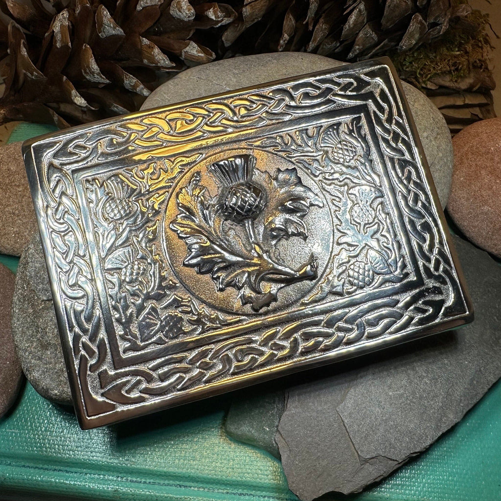 Scottish Thistle Kilt Belt Buckle - Handmade in Scotland