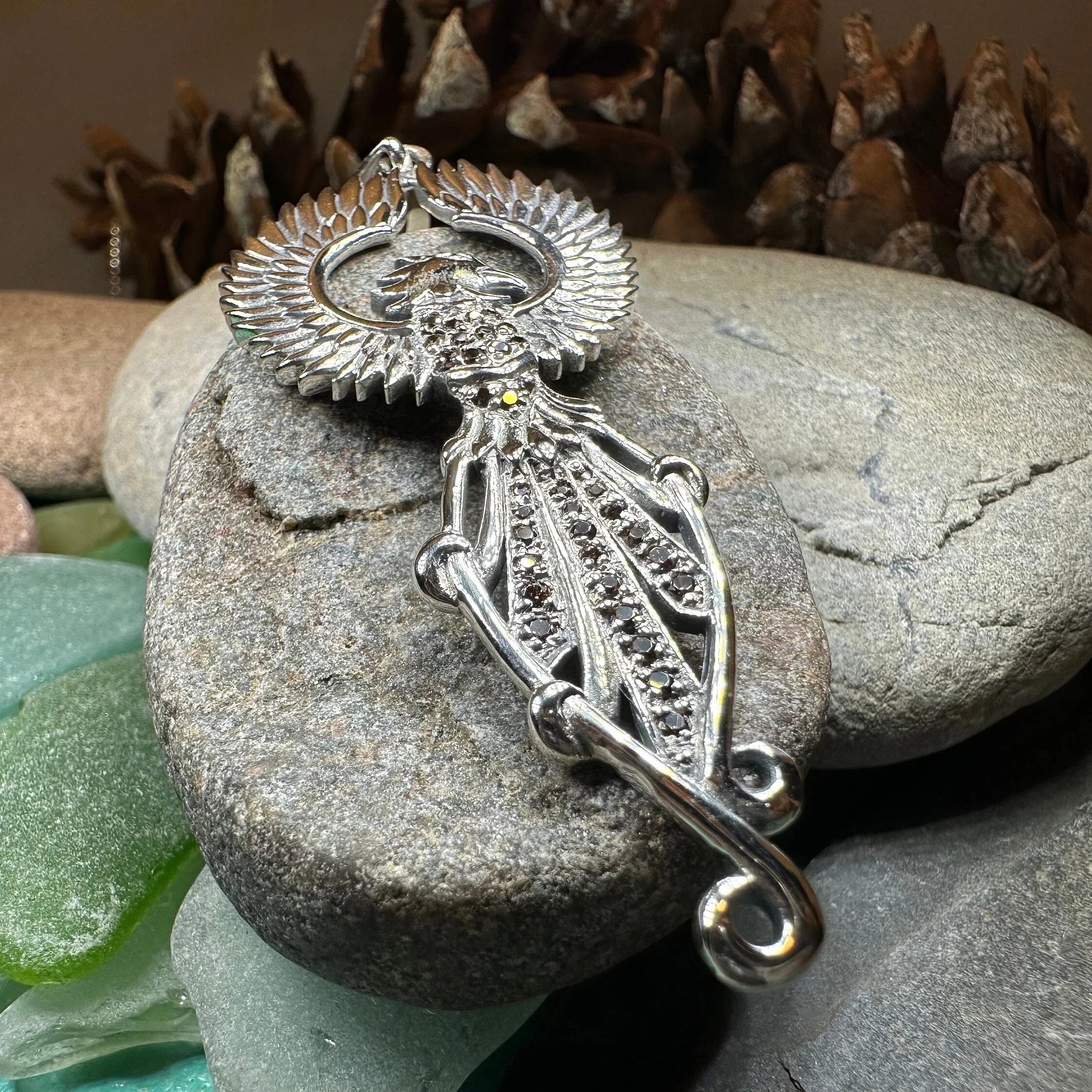 Leigheas Phoenix Necklace in Sterling Silver