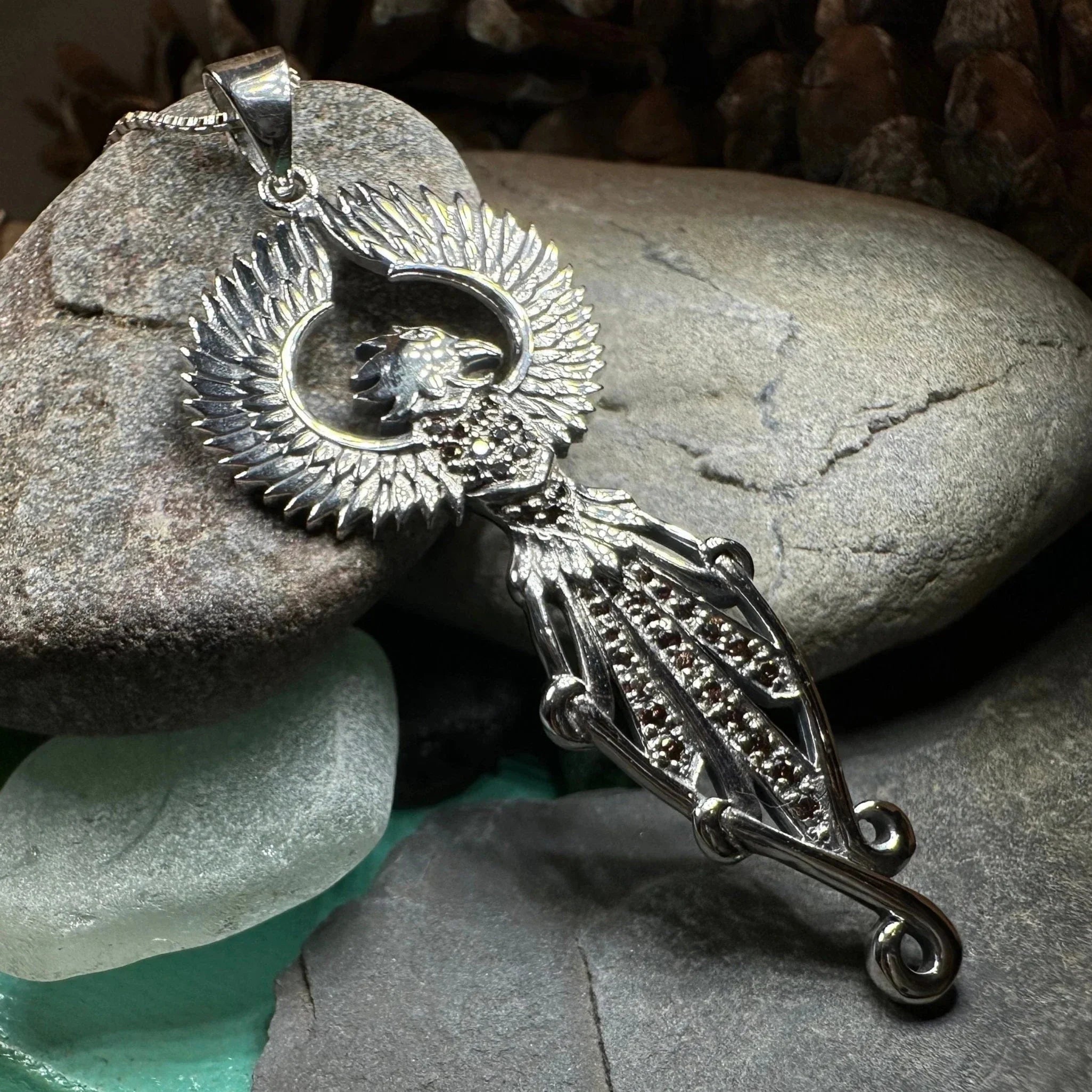 Leigheas Phoenix Necklace in Sterling Silver