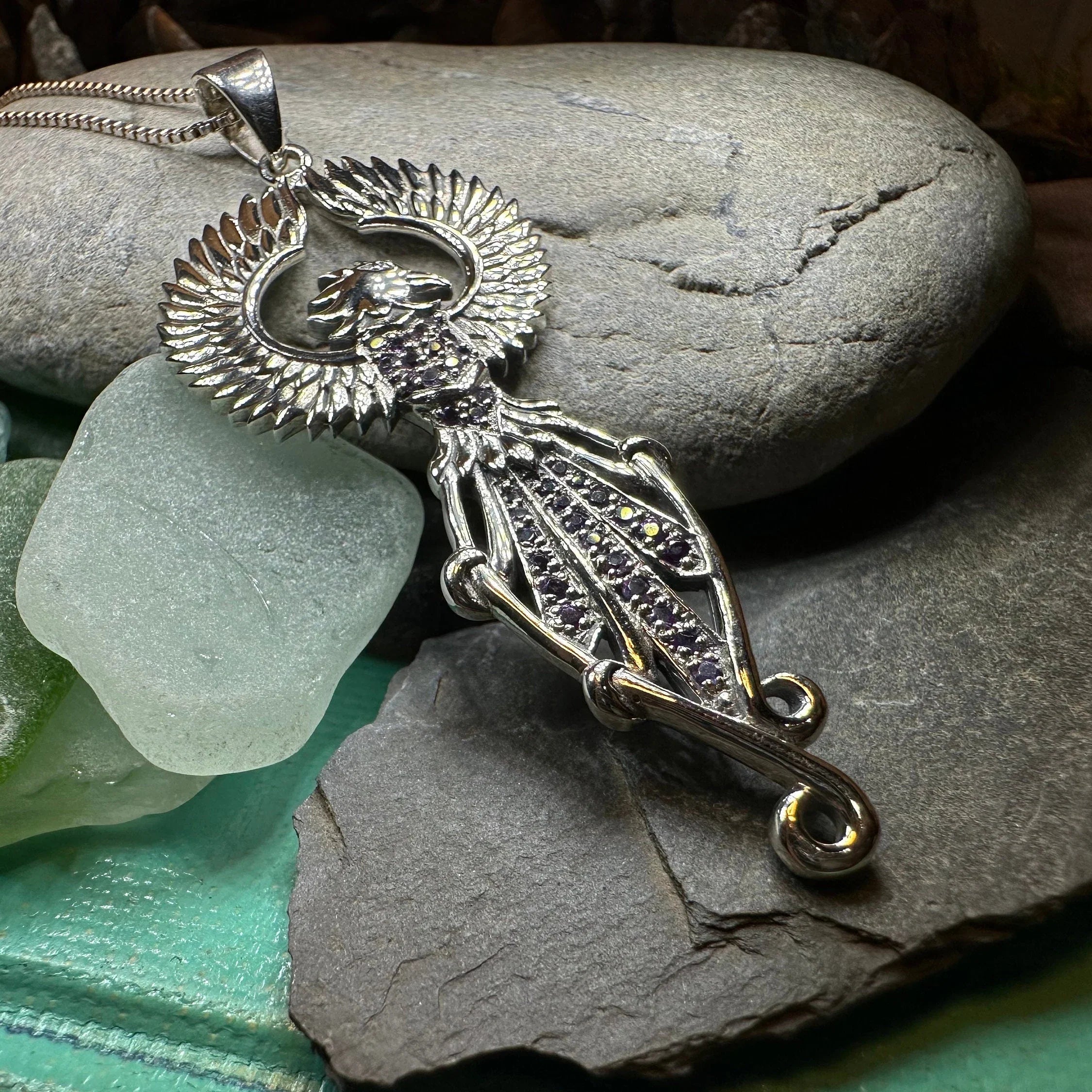 Leigheas Phoenix Necklace in Sterling Silver