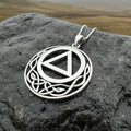Celtic AA Sobriety Necklace in Sterling Silver