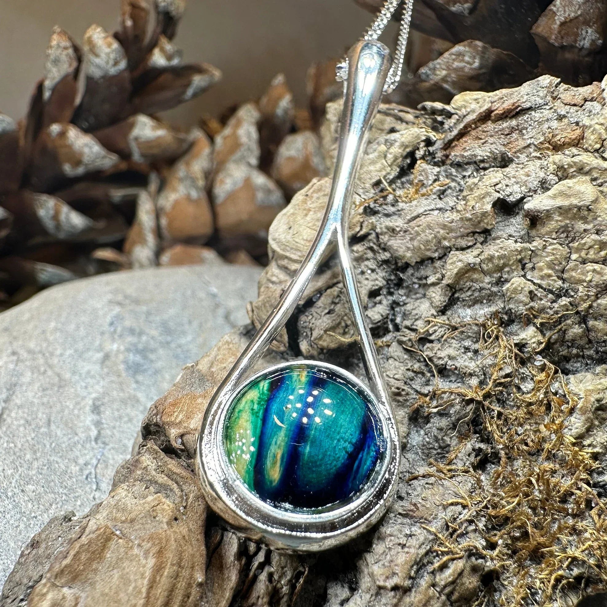 Scottish Raindrop Heathergems Necklace - Handmade in Scotland