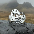 Pictish Lore Celtic Dragon Ring in Sterling Silver