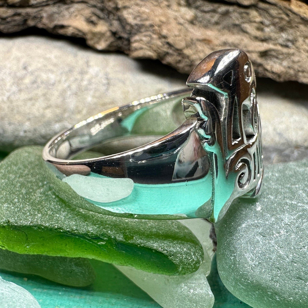 Pictish Lore Celtic Dragon Ring in Sterling Silver
