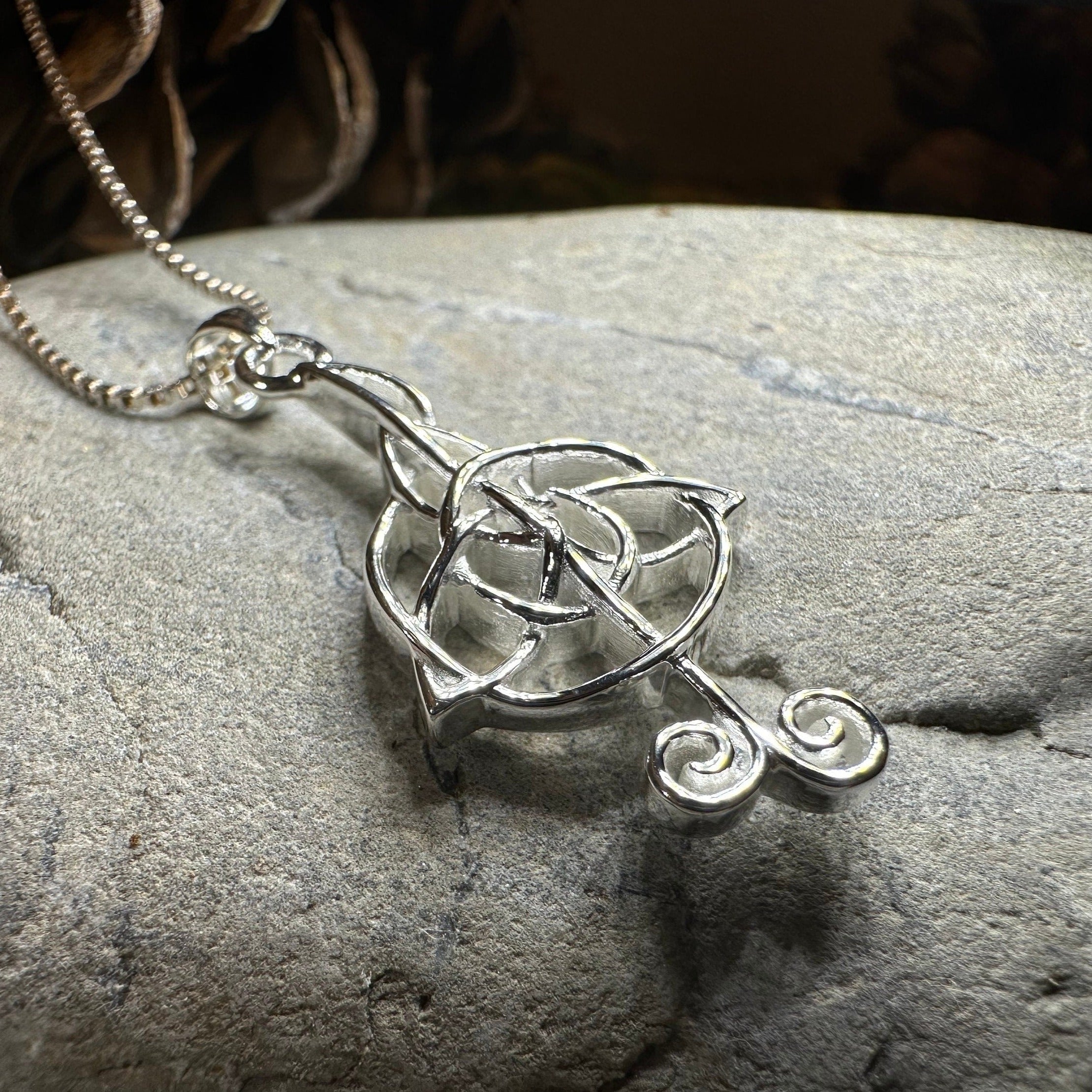 Celtic Music Note Necklace in Sterling Silver