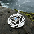 Old World Triple Raven Moonstone Necklace in Sterling Silver