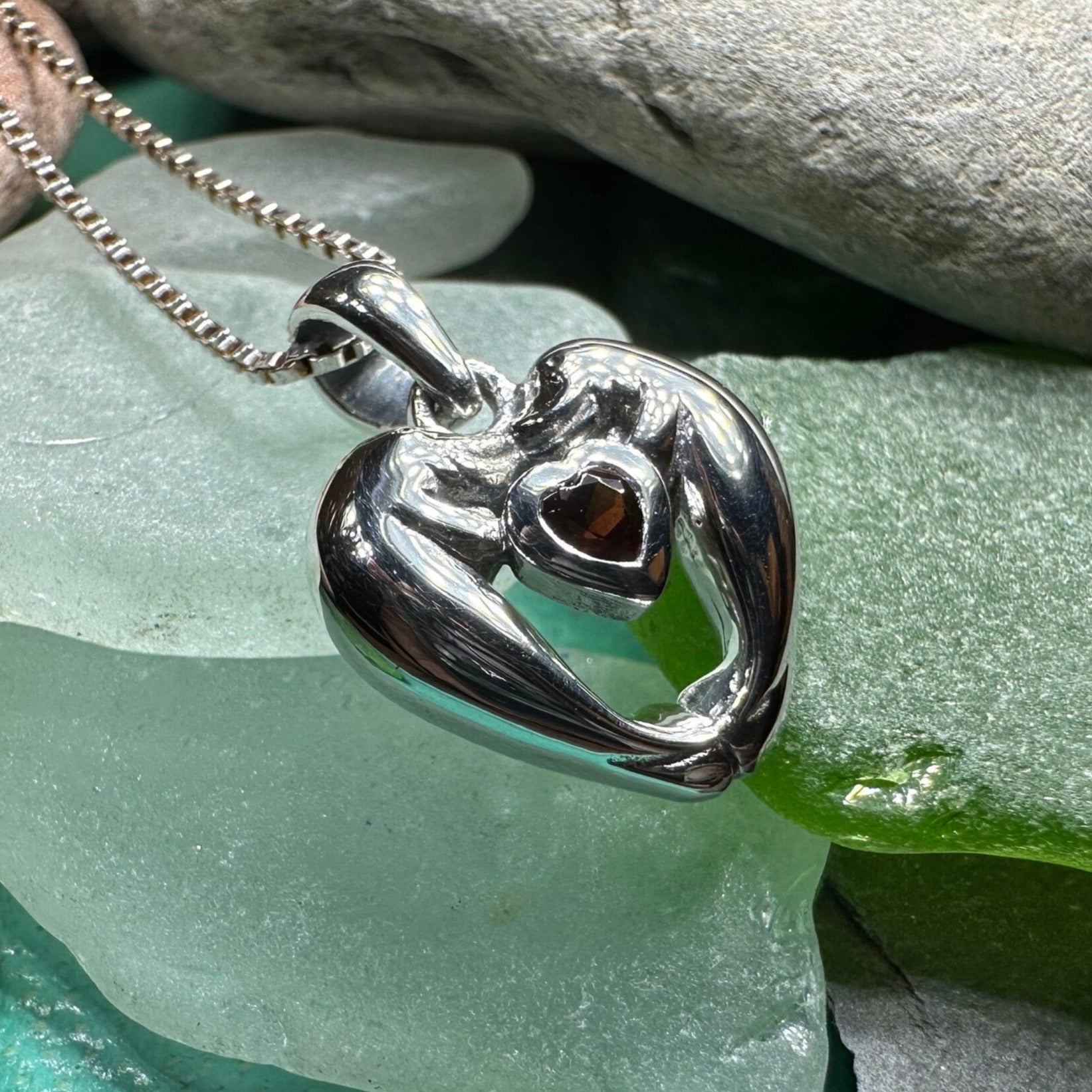 Manatee Love Garnet Necklace