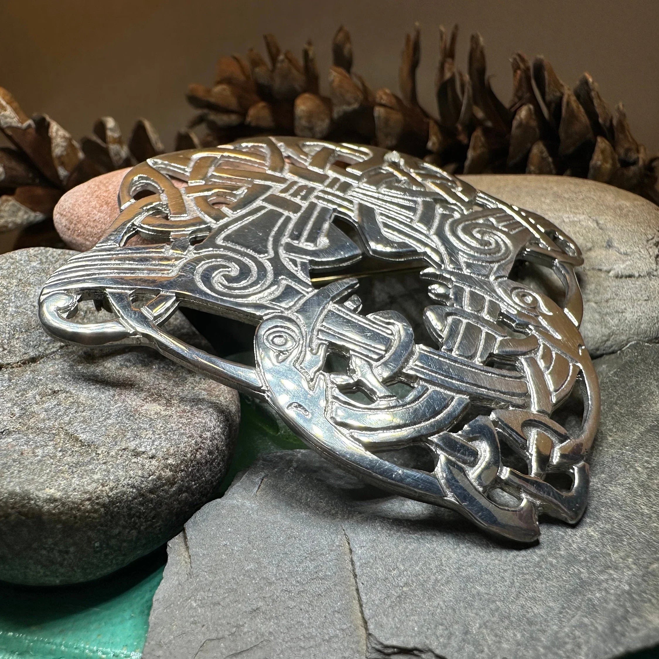 Large Celtic Cara Brooch - Handmade in Scotland