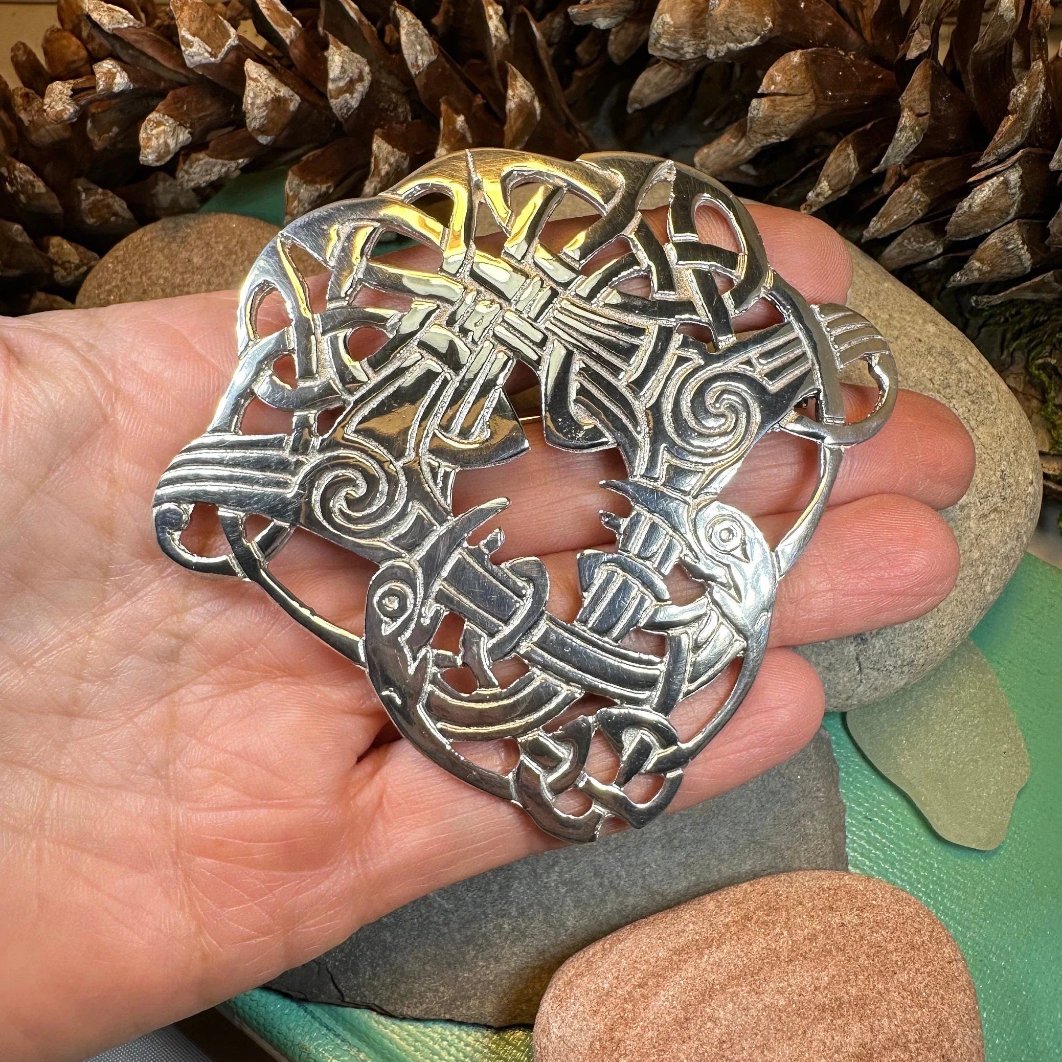 Large Celtic Cara Brooch - Handmade in Scotland