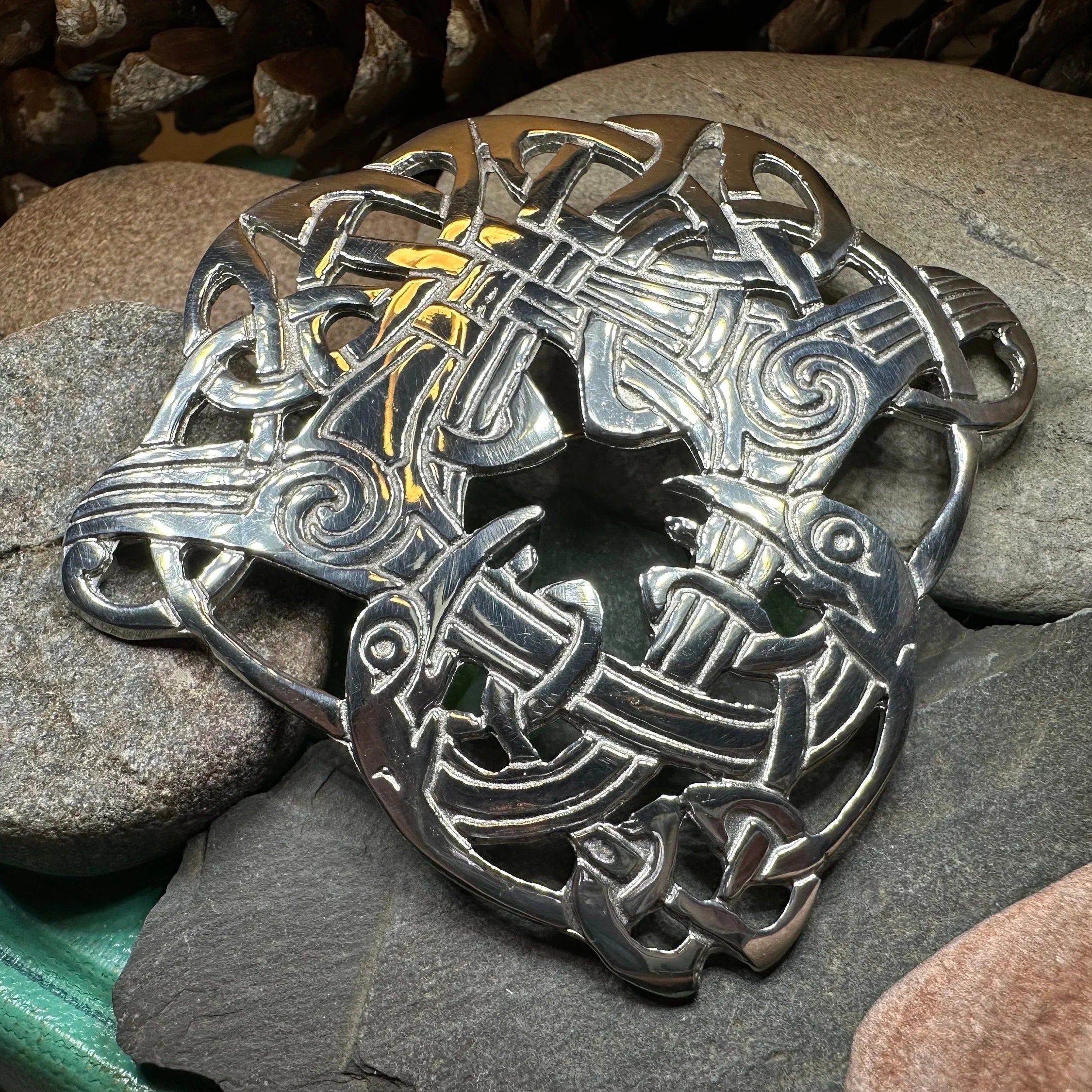 Large Celtic Cara Brooch - Handmade in Scotland