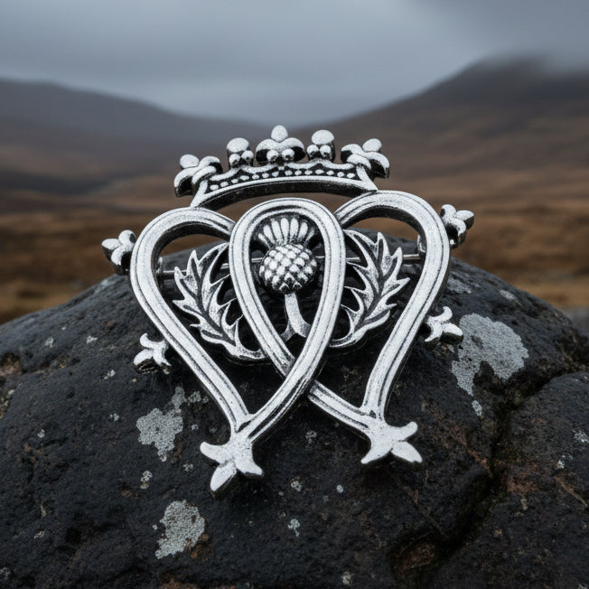 Pewter Thistle Luckenbooth Brooch