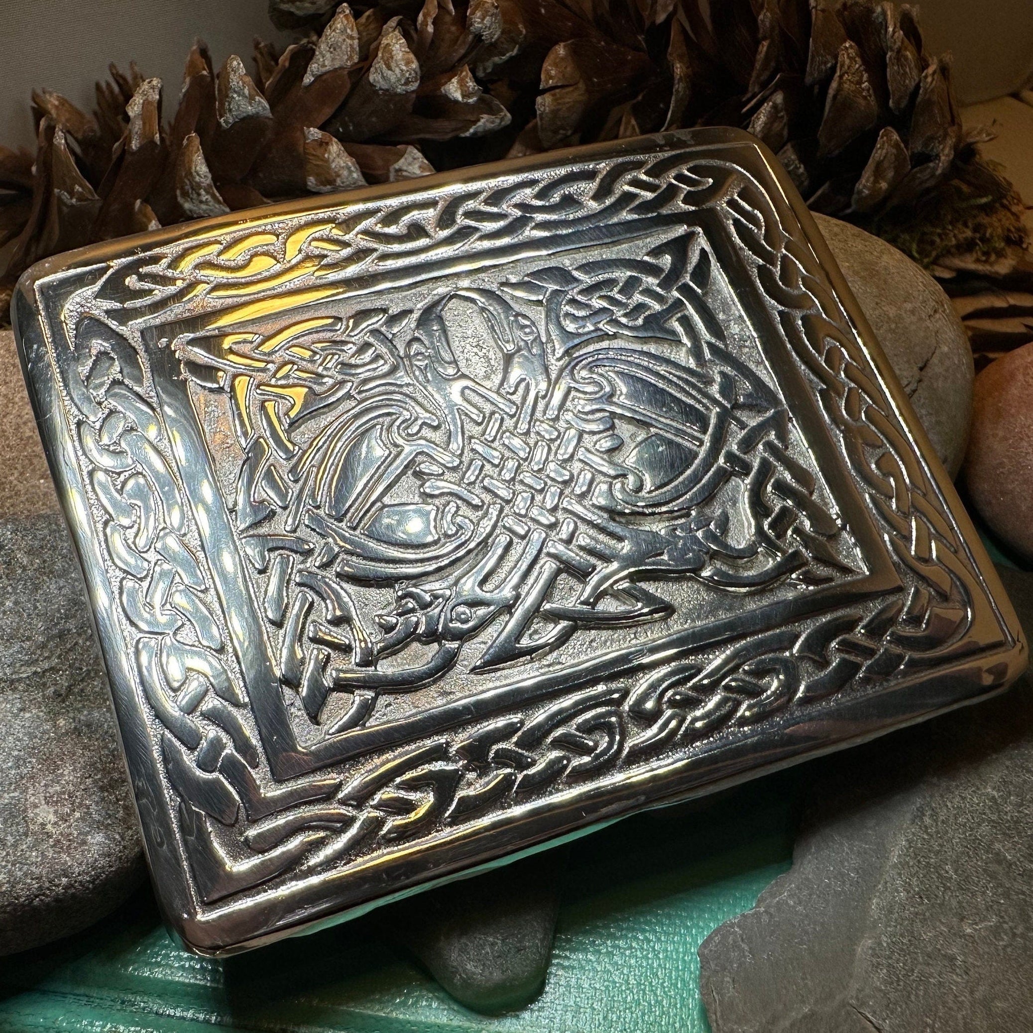 Celtic Birds Kilt Belt Buckle - Handmade in Scotland