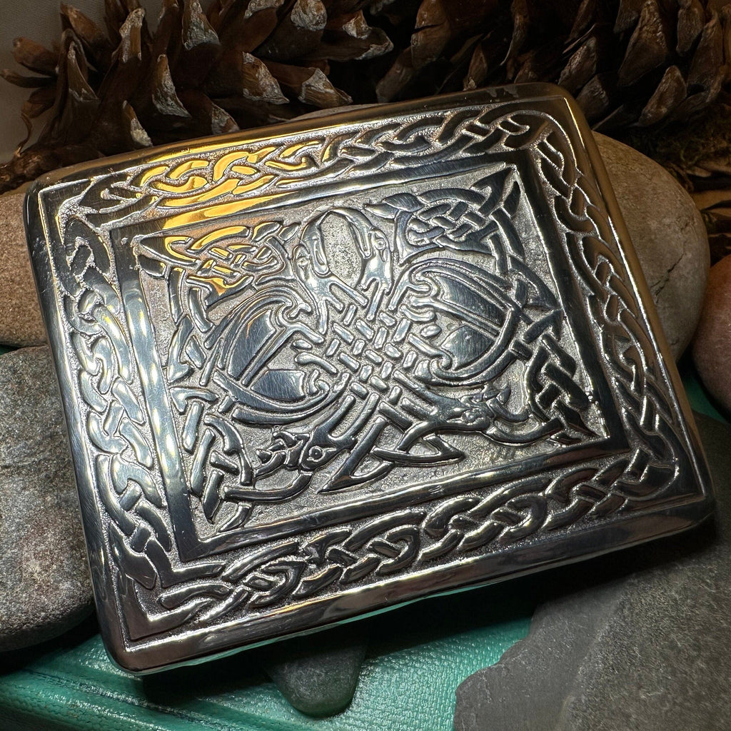 Celtic Birds Kilt Belt Buckle - Handmade in Scotland