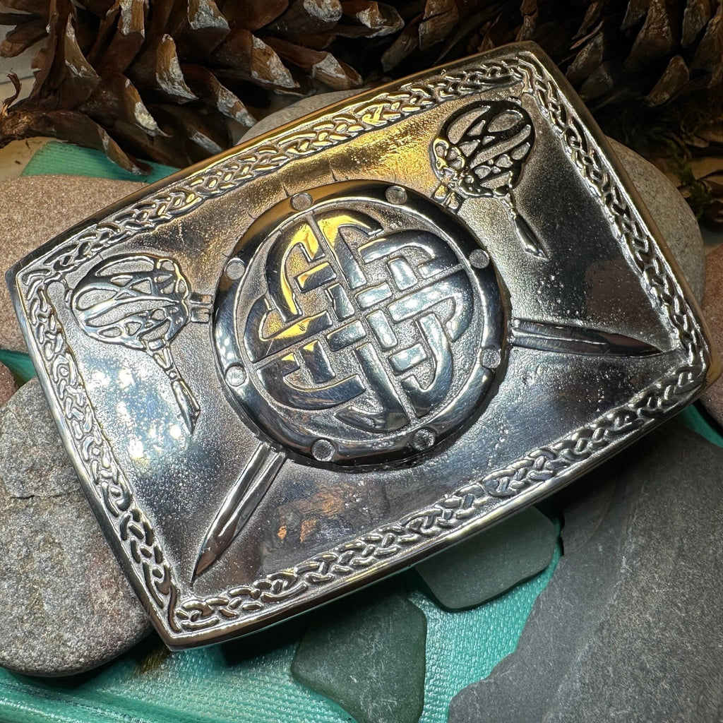 Celtic Battlefield Kilt Belt Buckle - Handmade in Scotland