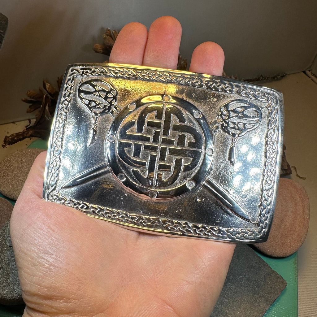Celtic Battlefield Kilt Belt Buckle - Handmade in Scotland