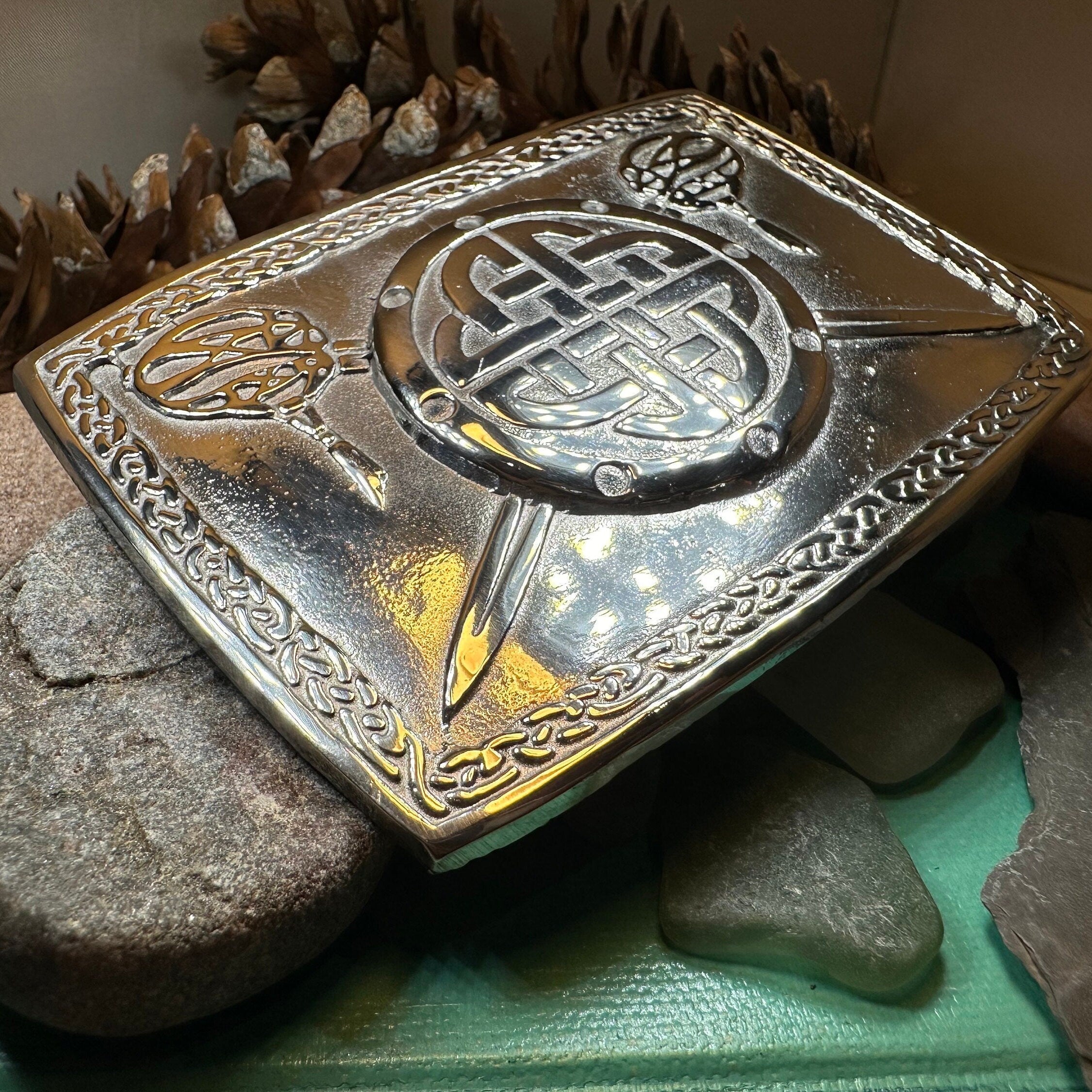 Celtic Battlefield Kilt Belt Buckle - Handmade in Scotland