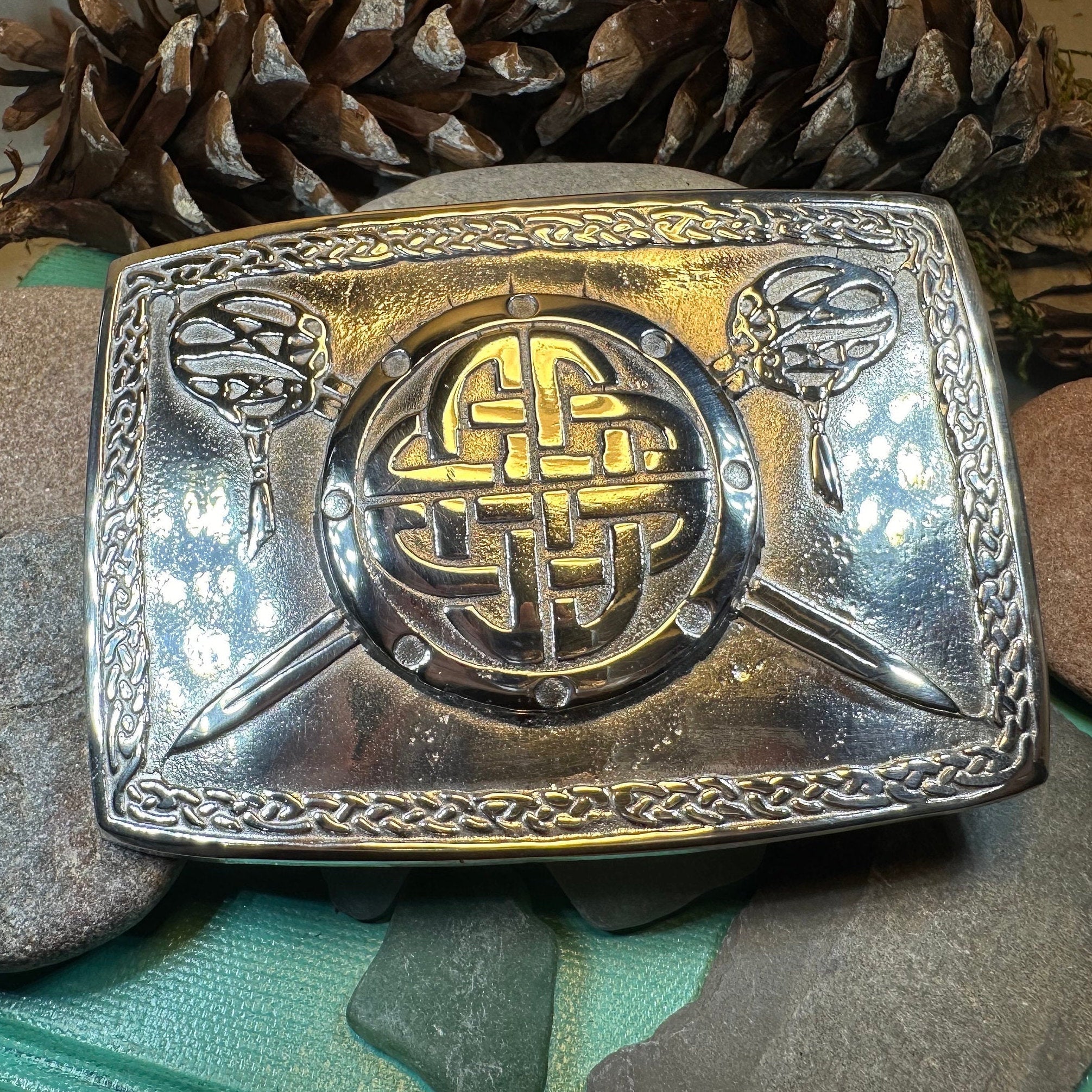 Celtic Battlefield Kilt Belt Buckle - Handmade in Scotland