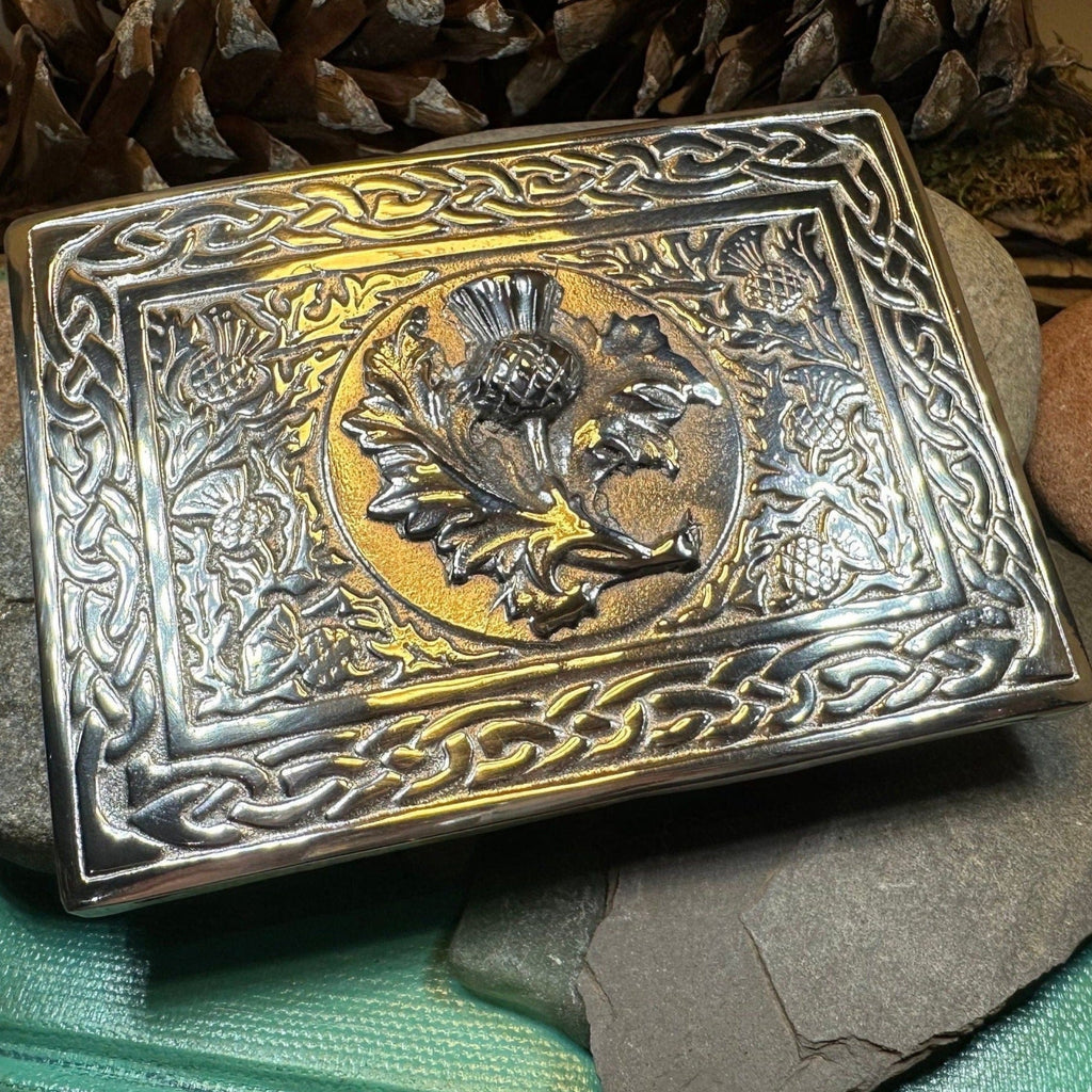 Scottish Thistle Kilt Belt Buckle - Handmade in Scotland
