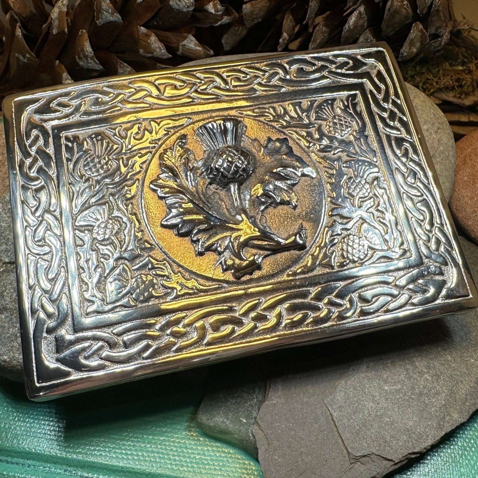 Scottish Thistle Kilt Belt Buckle - Handmade in Scotland