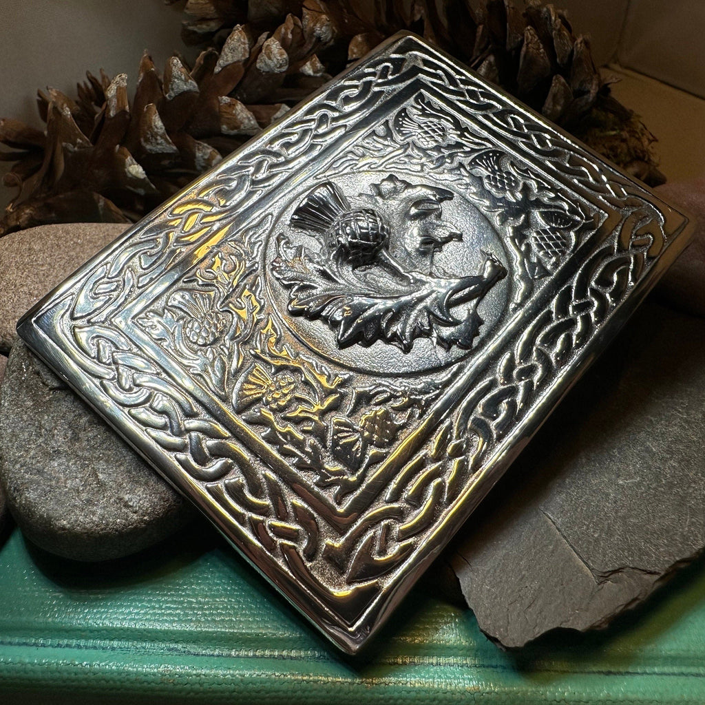 Scottish Thistle Kilt Belt Buckle - Handmade in Scotland