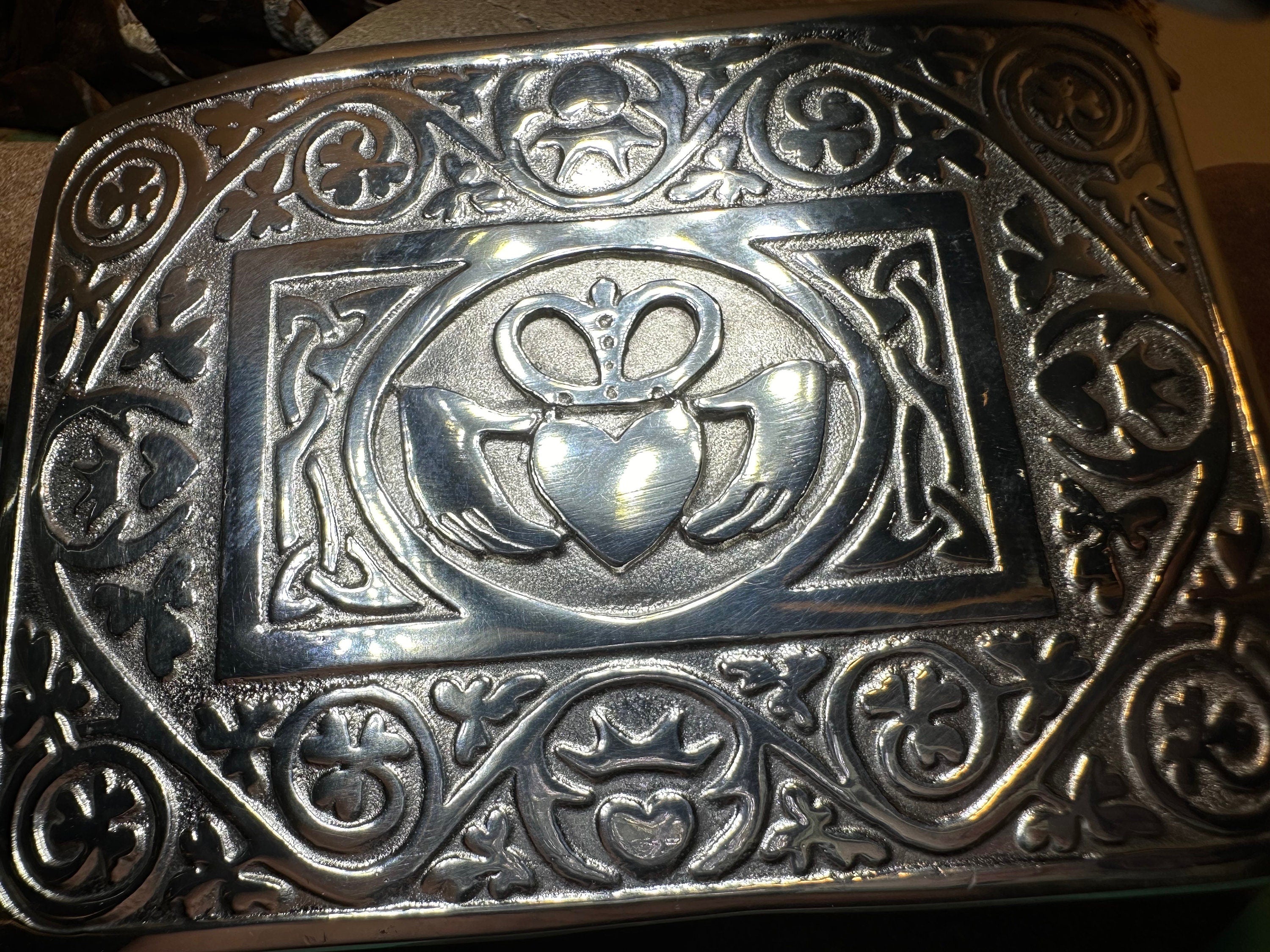 Irish Claddagh Kilt Belt Buckle for Men