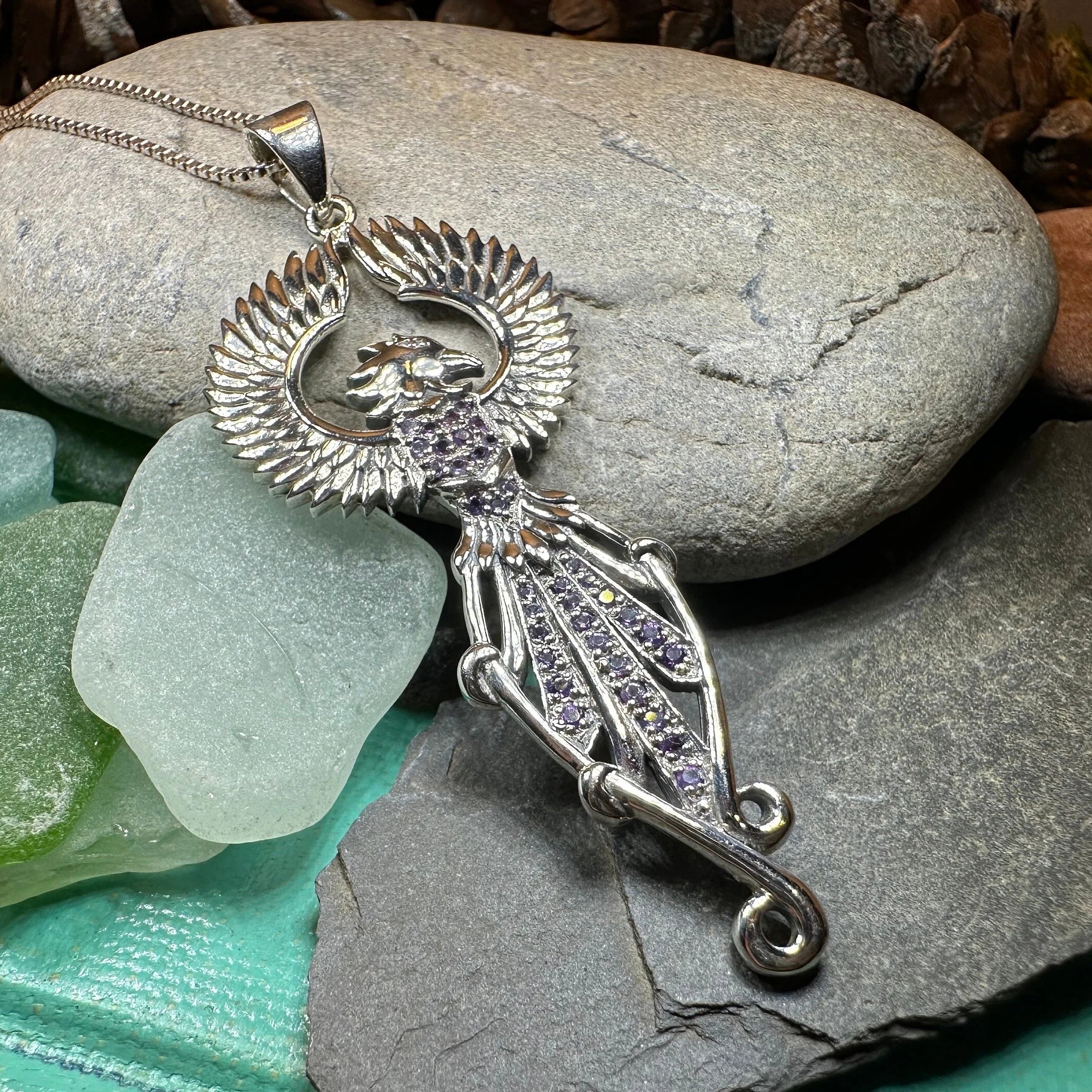 Leigheas Phoenix Necklace in Sterling Silver