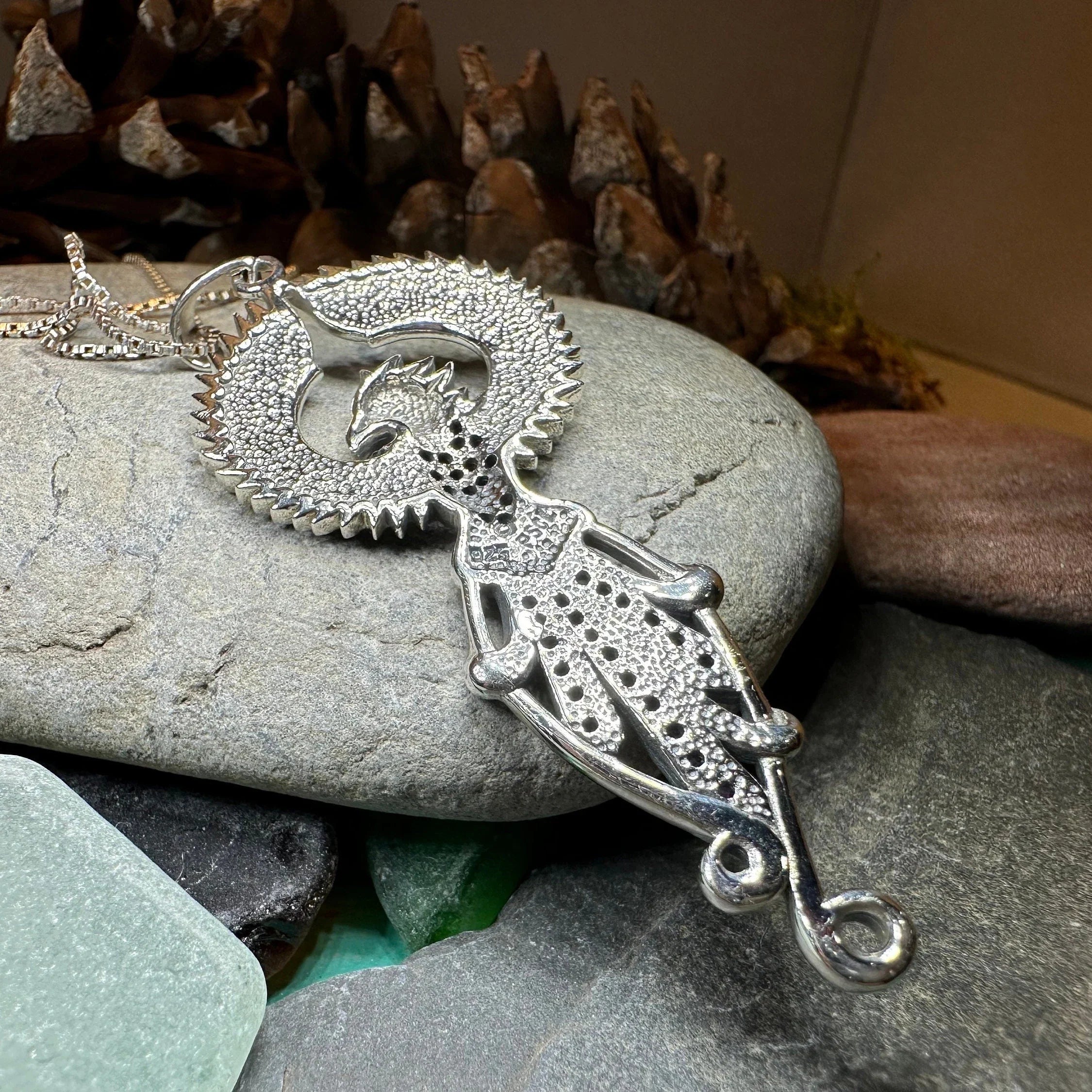 Leigheas Phoenix Necklace in Sterling Silver