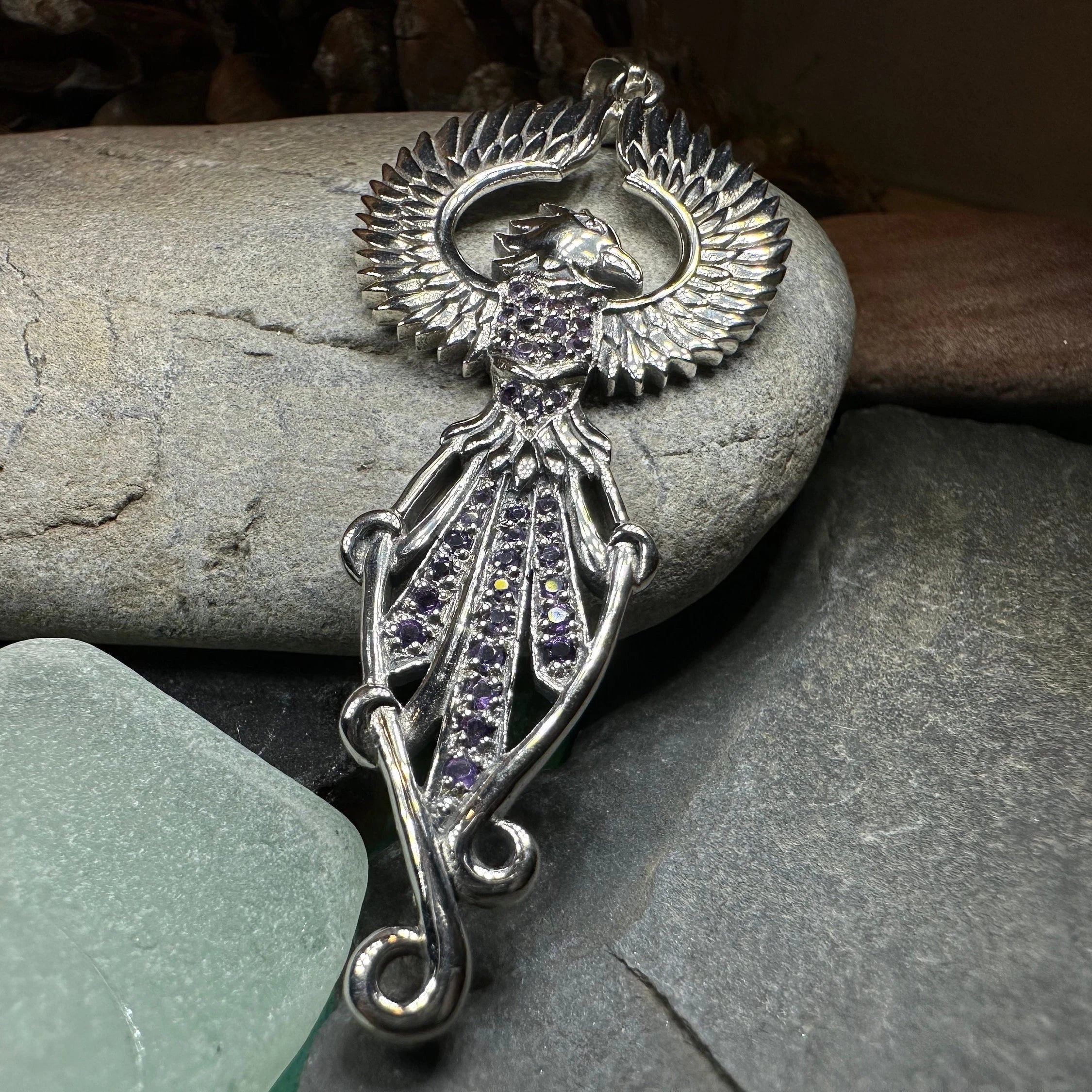 Leigheas Phoenix Necklace in Sterling Silver