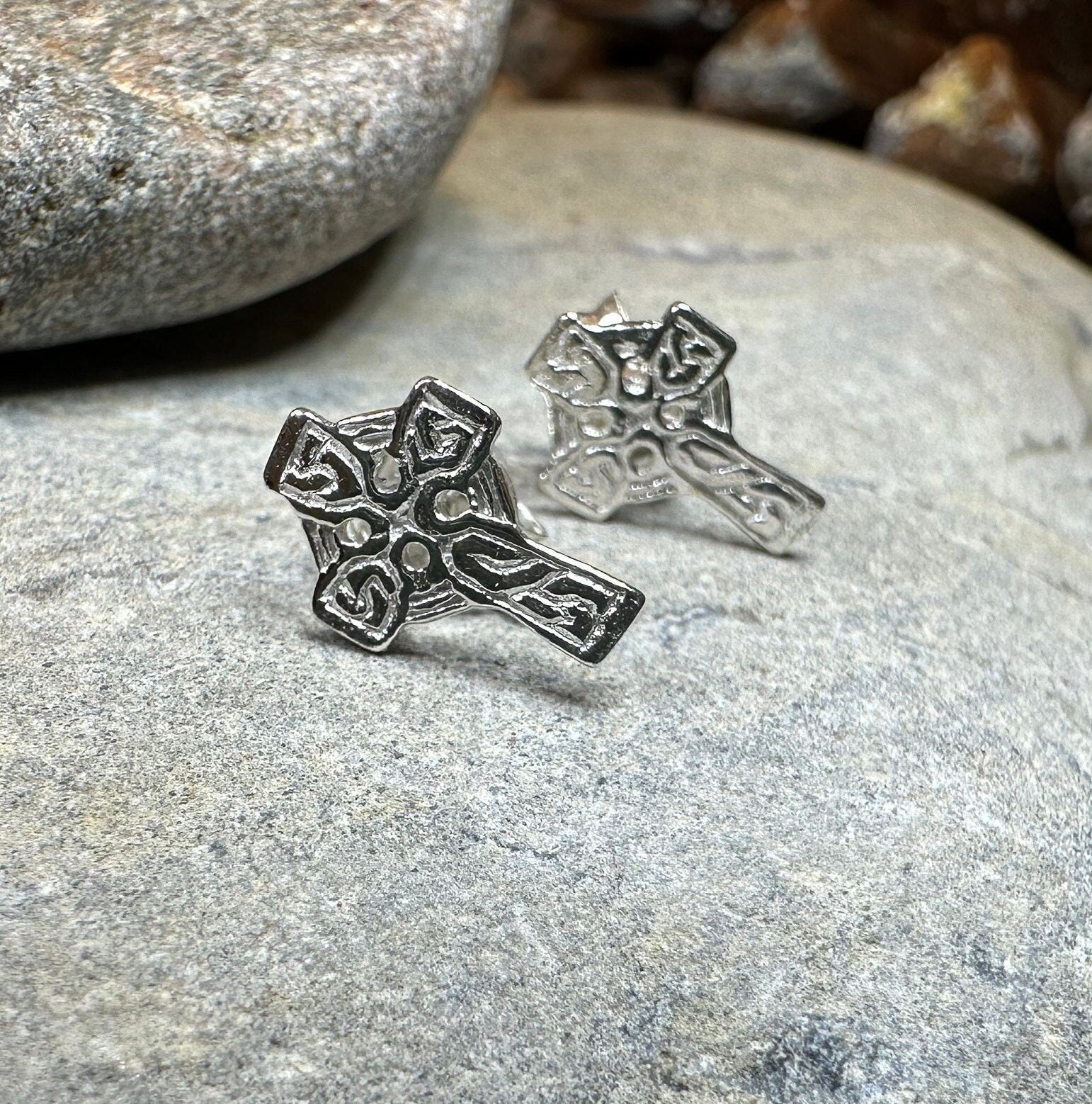 Celtic Cross Stud Earrings