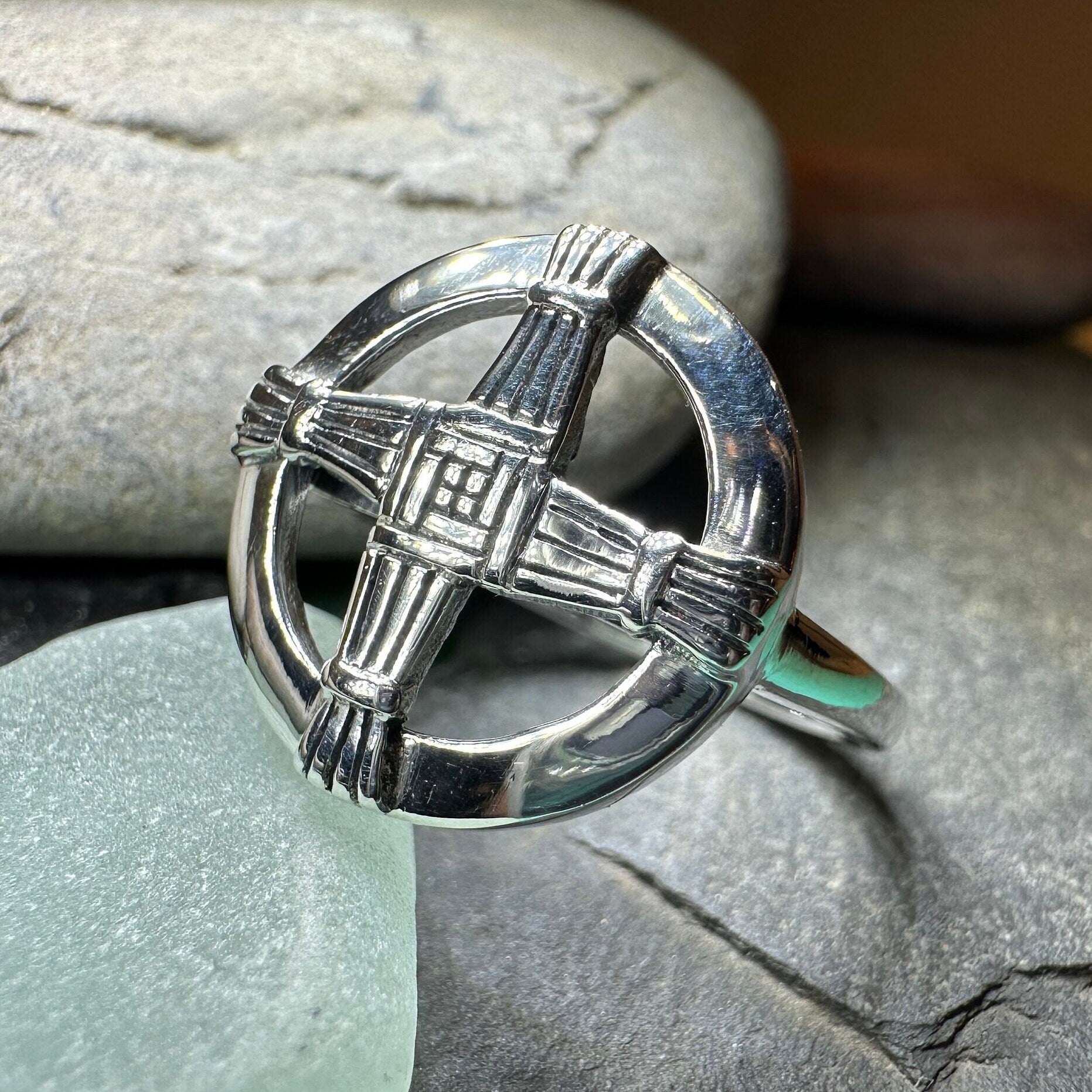 Springtide Irish Saint Brigid's Cross Ring in Sterling Silver
