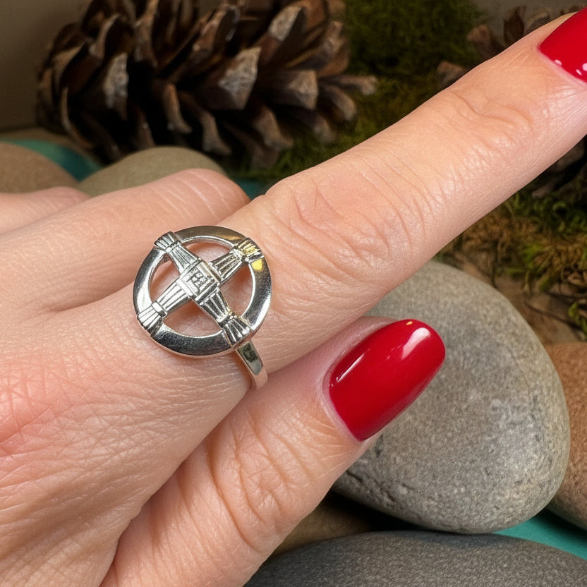 Springtide Irish Saint Brigid's Cross Ring in Sterling Silver