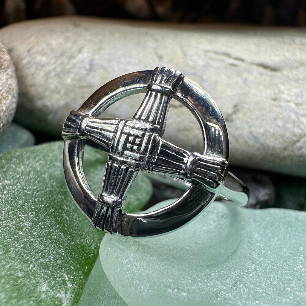 Springtide Irish Saint Brigid's Cross Ring in Sterling Silver