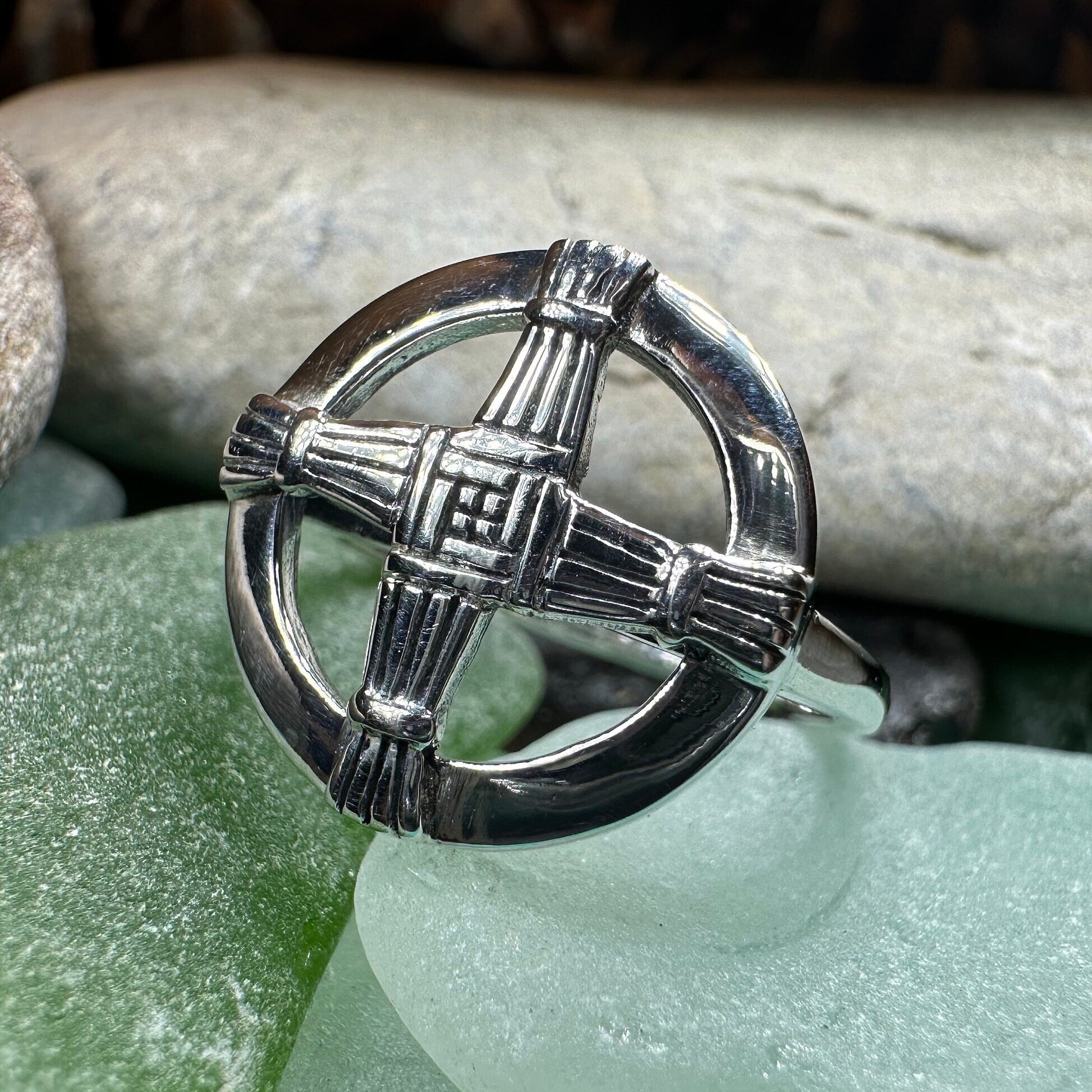 Springtide Irish Saint Brigid's Cross Ring in Sterling Silver