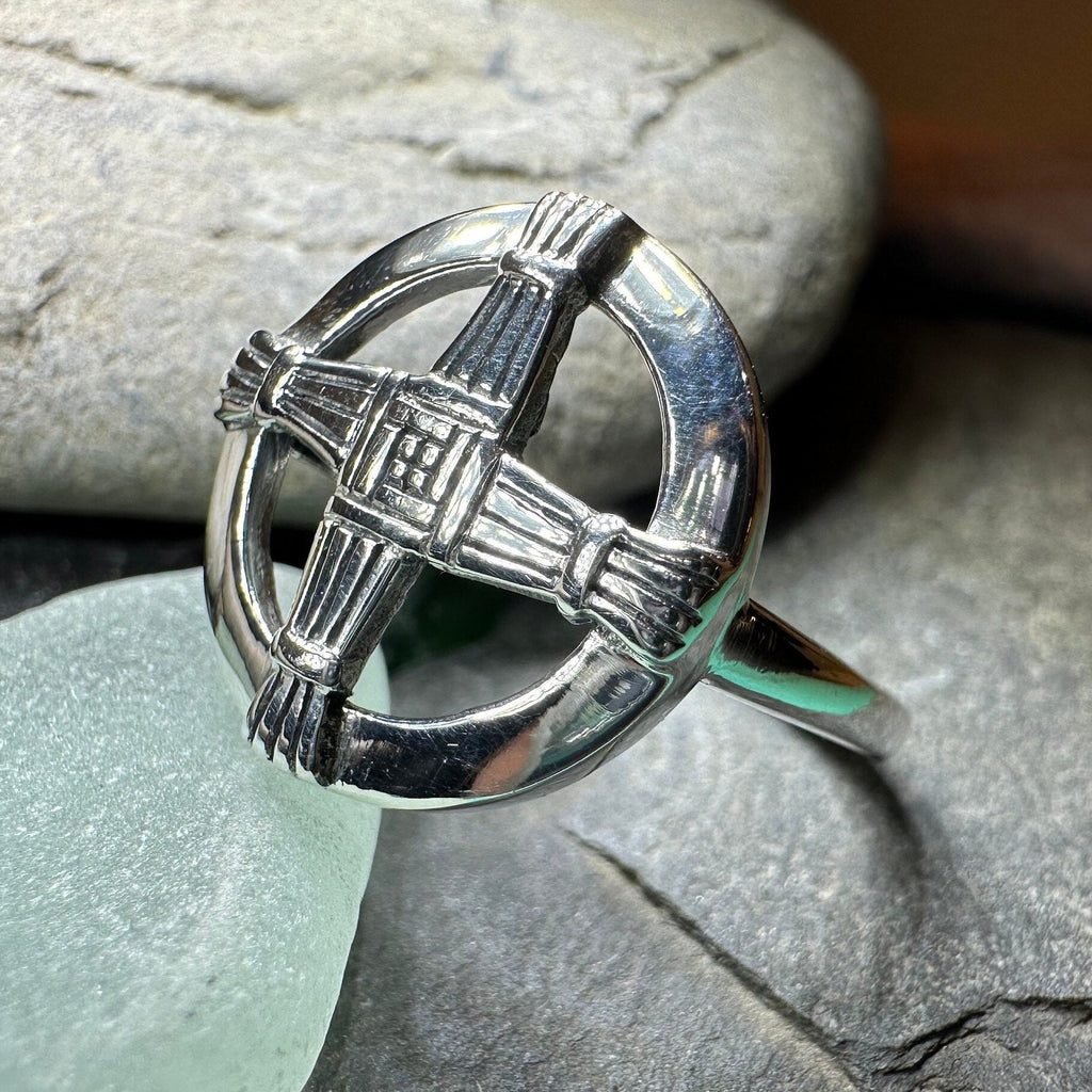 Springtide Irish Saint Brigid's Cross Ring in Sterling Silver