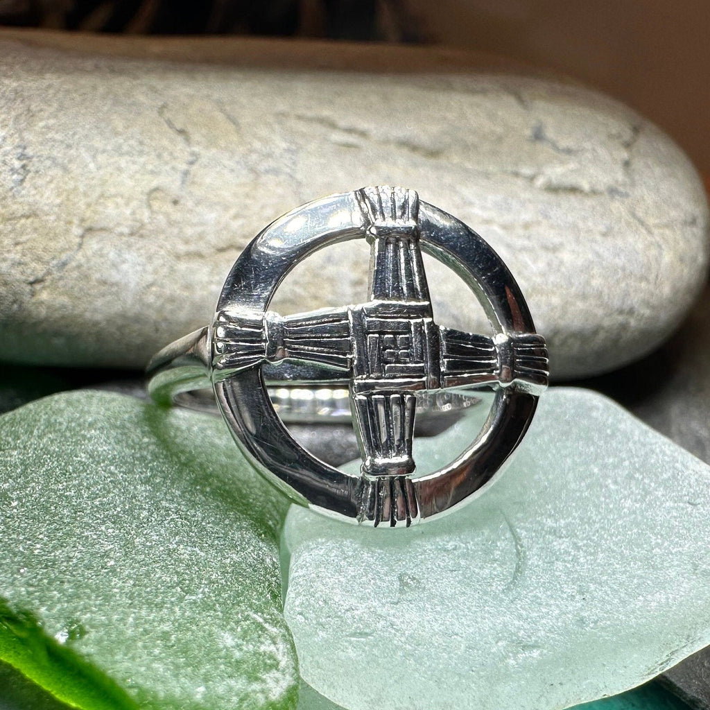 Springtide Irish Saint Brigid's Cross Ring in Sterling Silver