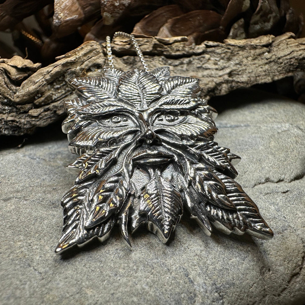 Montgeon Green Man Necklace in Sterling Silver