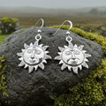 Celtic Skies Sun Moonstone Earrings in Sterling Silver