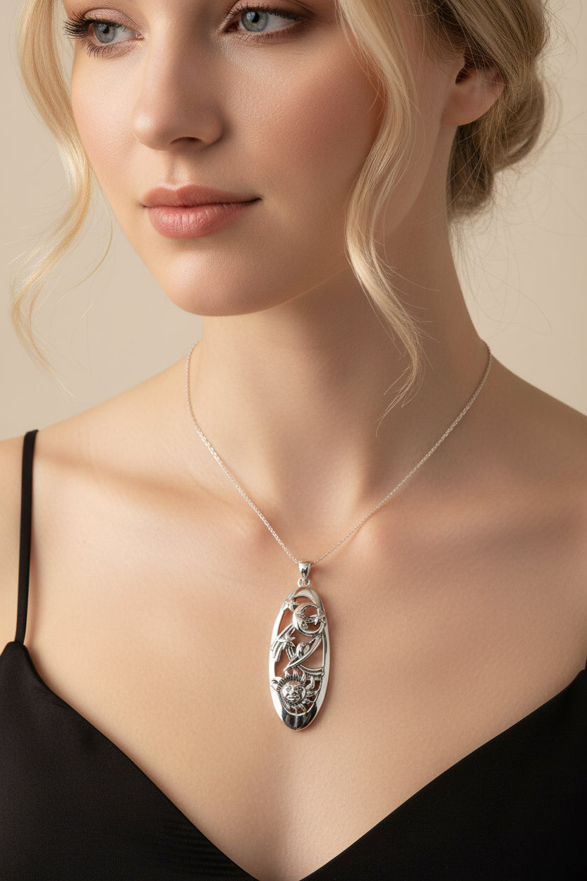 Milky Way Galaxy Necklace in Sterling Silver