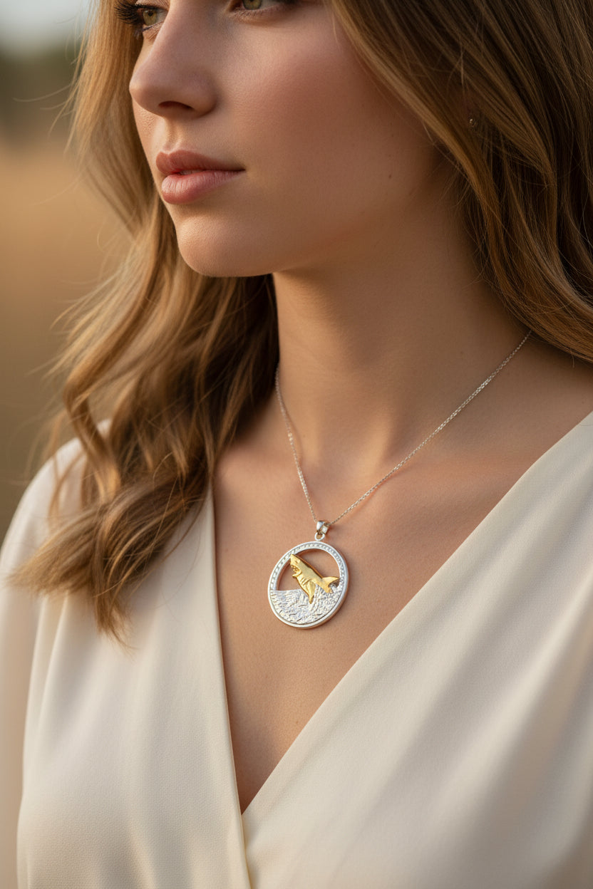 Great White Shark Necklace in Sterling Silver