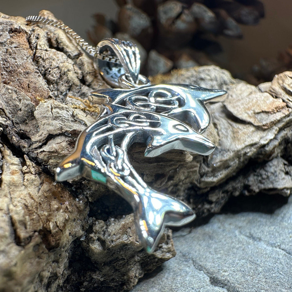 Unity Celtic Dolphin Necklace in Sterling Silver