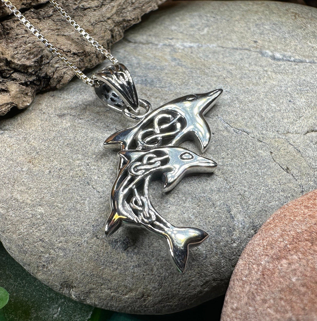 Unity Celtic Dolphin Necklace in Sterling Silver