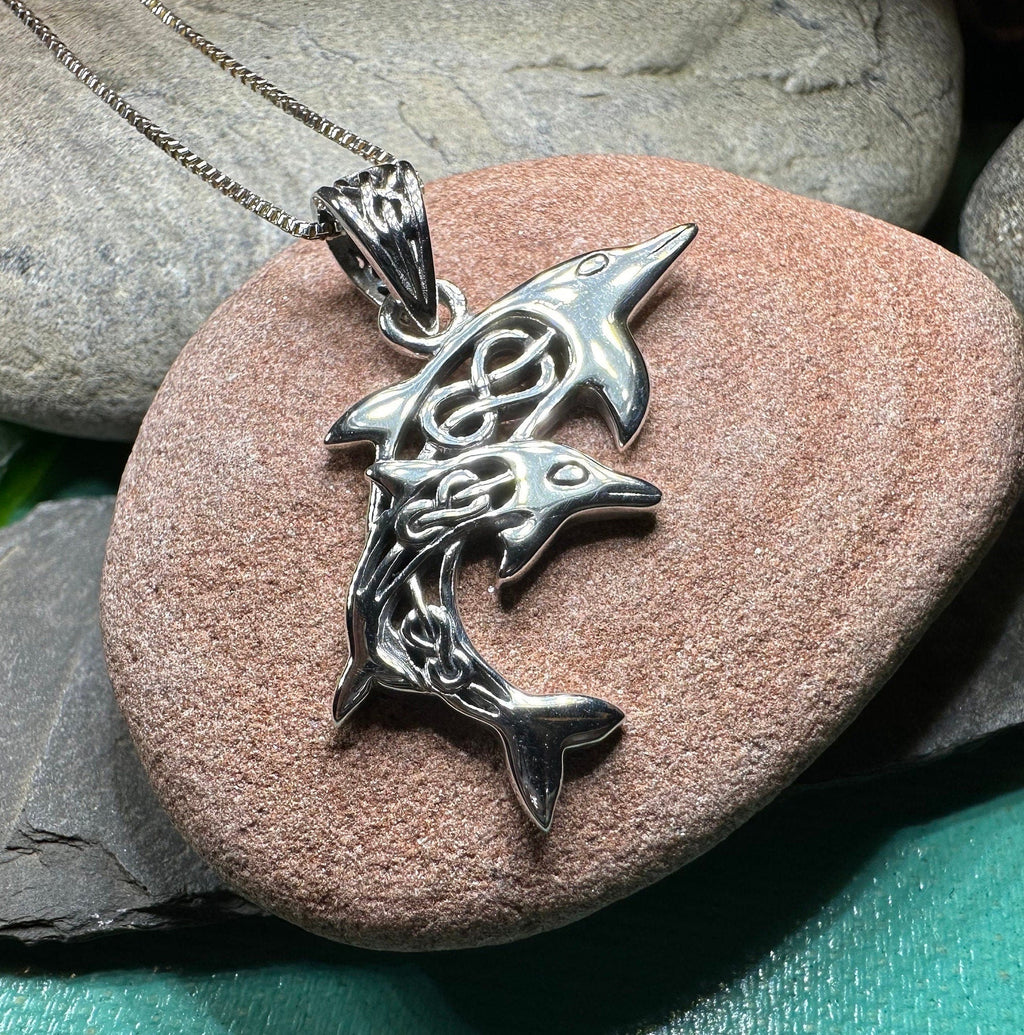 Unity Celtic Dolphin Necklace in Sterling Silver
