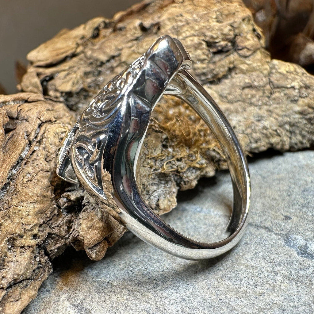 Morrigan Celtic Raven Ring in Sterling Silver