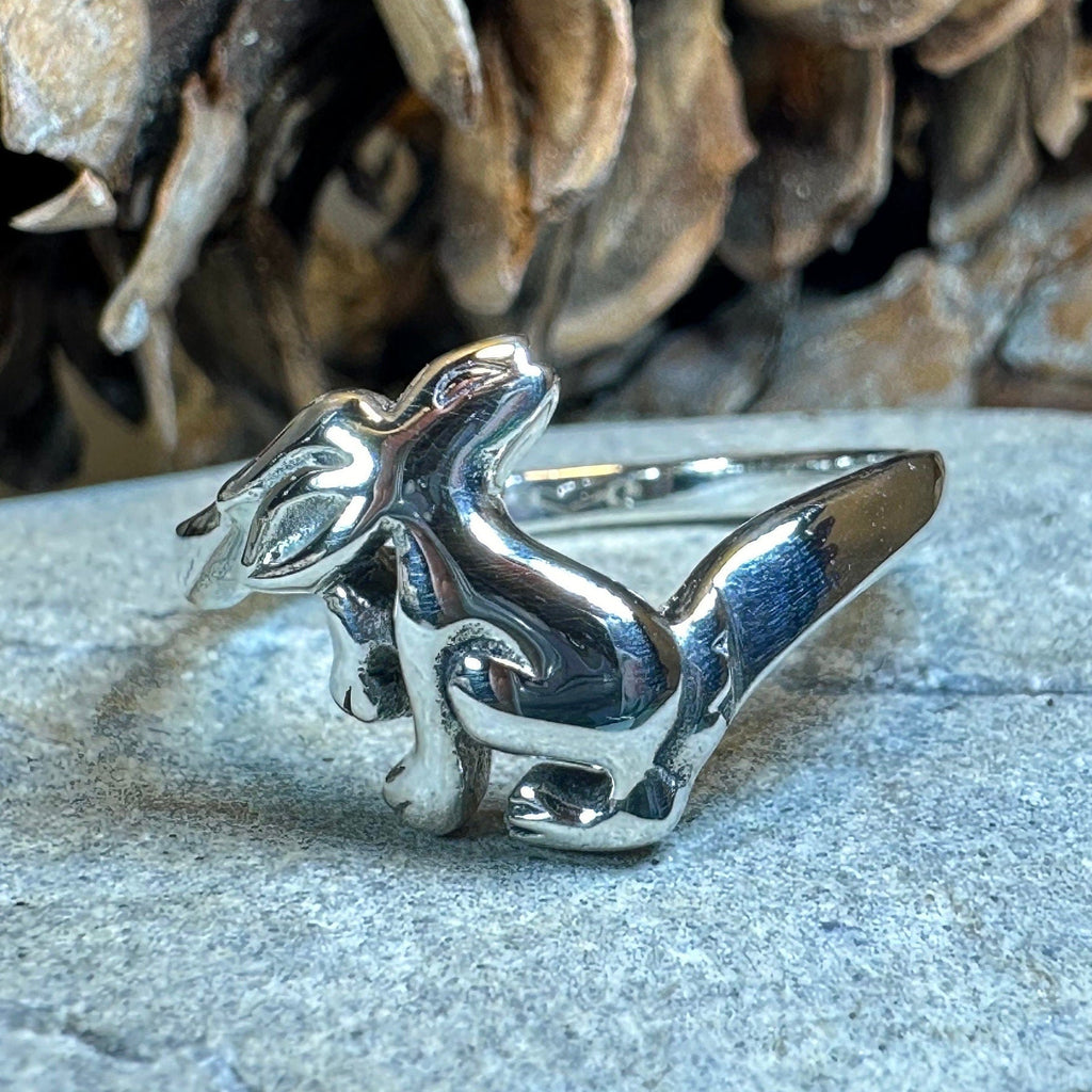 Moonlight Dancer Rabbit Ring in Sterling Silver