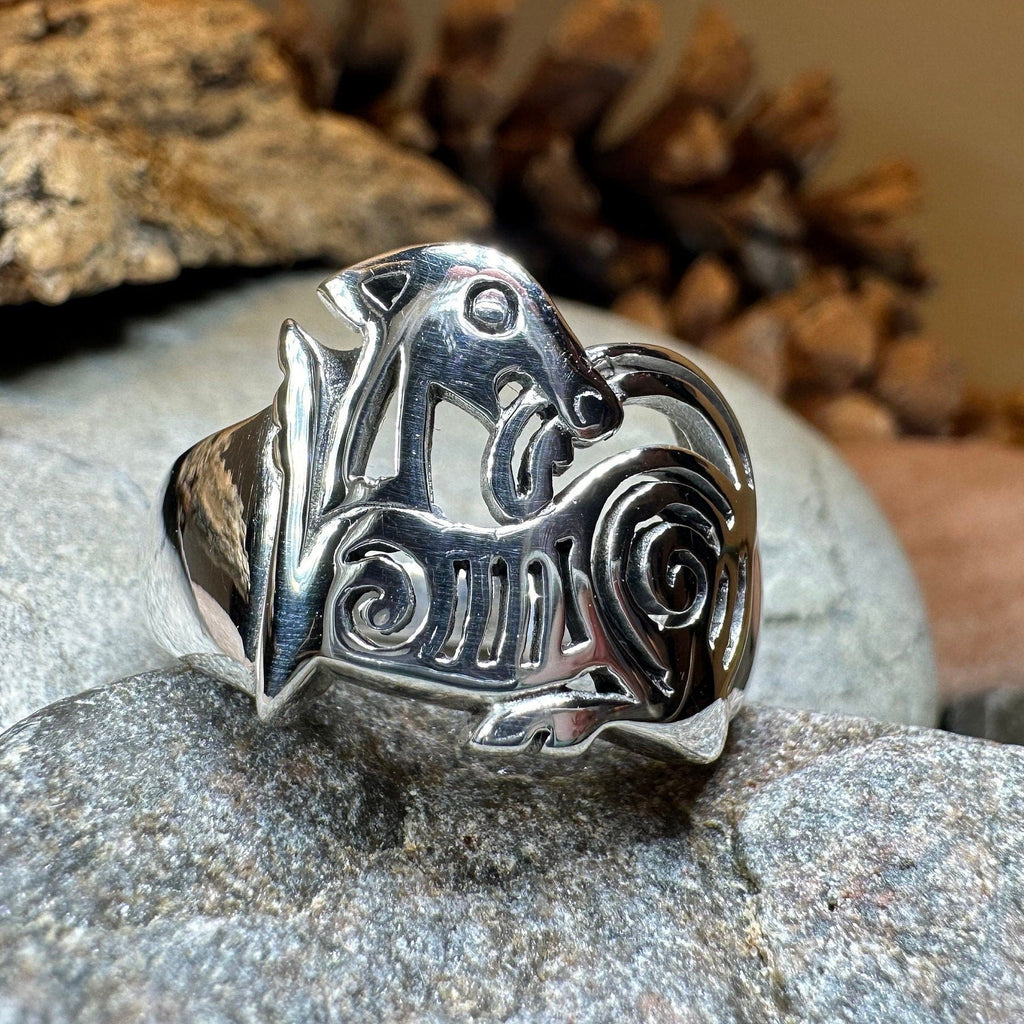 Pictish Lore Celtic Dragon Ring in Sterling Silver