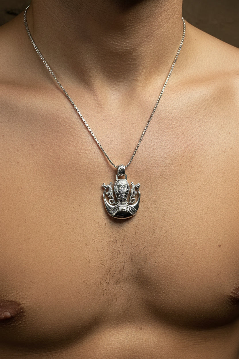 Hunt Master Cernunnos Necklace in Sterling Silver