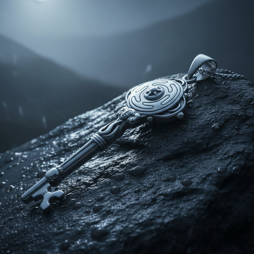 Hecate Key Necklace in Sterling Silver