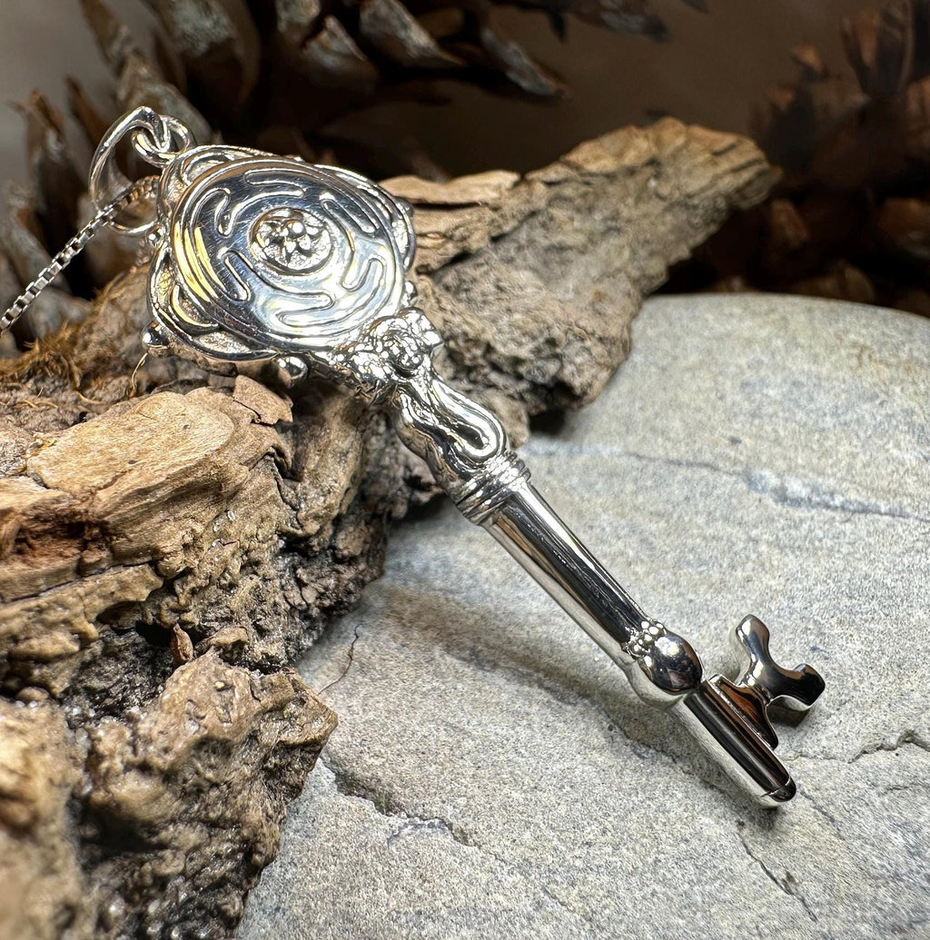 Hecate Key Necklace in Sterling Silver