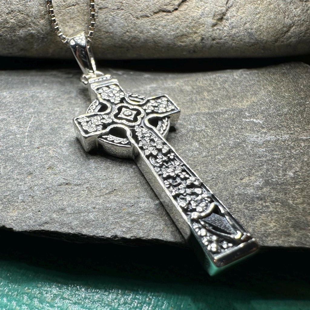 The Quinn Irish Harp Celtic Cross Necklace