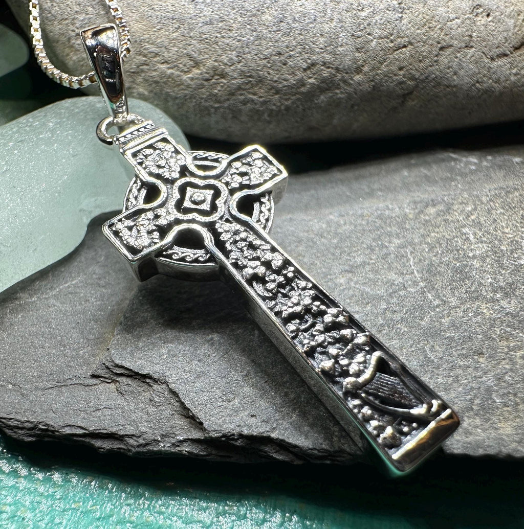 The Quinn Irish Harp Celtic Cross Necklace